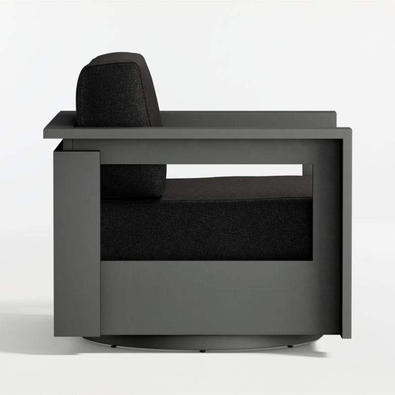 Walker Metal Outdoor Swivel Lounge Chair with Canvas Black Sunbrella ® Cushions - image 13 of 15