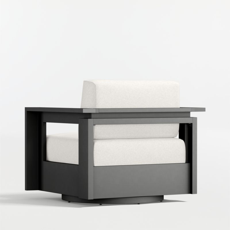 Walker Metal Outdoor Swivel Lounge Chair with Canvas Black Sunbrella ® Cushions - image 14 of 15