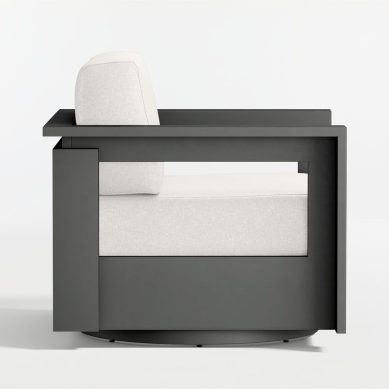 Walker Metal Outdoor Swivel Lounge Chair with Canvas Black Sunbrella ® Cushions - image 13 of 15