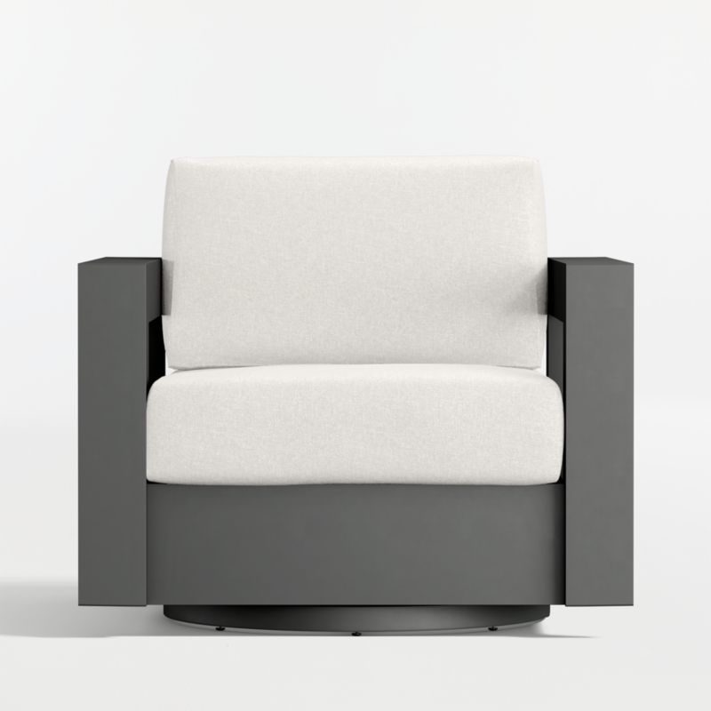 Walker Metal Outdoor Swivel Lounge Chair with Canvas Black Sunbrella ® Cushions - image 12 of 15