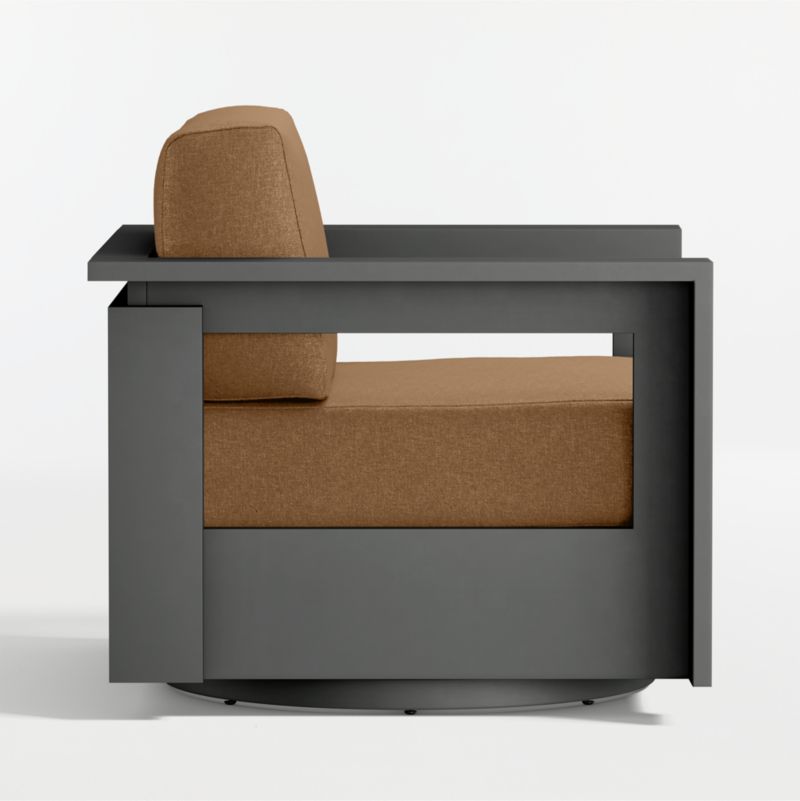 Walker Metal Outdoor Swivel Lounge Chair with Cast Teak Sunbrella ® Cushions - image 12 of 14