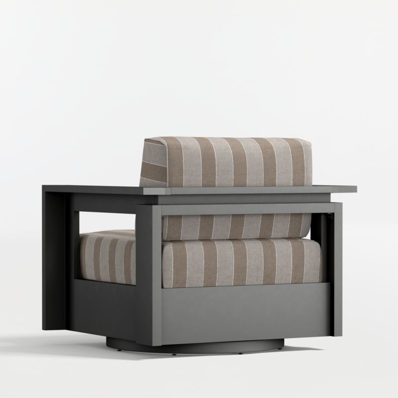 Walker Metal Outdoor Swivel Lounge Chair with Range Dune Stripe Sunbrella ® Cushions - image 14 of 14