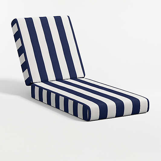 Replacement Walker Navy and White Cabana Stripe Sunbrella ® Outdoor Sun Lounger Cushion