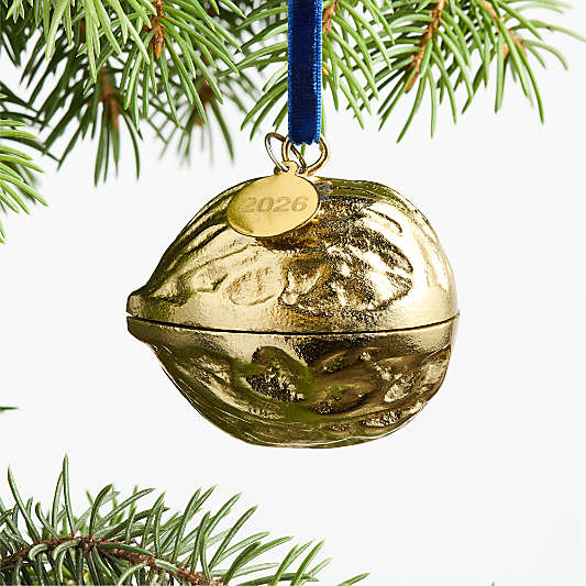 Gold Walnut Trinket Box Christmas Tree 2026 Ornament