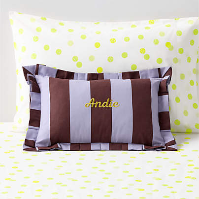 Wimbledon Purple Stripe Pleated Edge Lumbar Pillow by Venus Williams