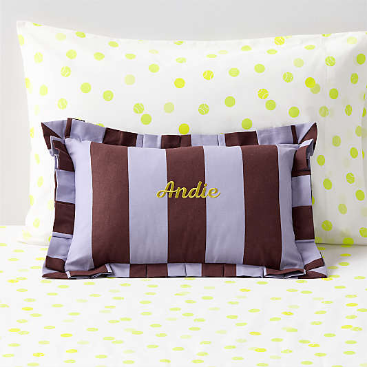 Wimbledon Purple Stripe Pleated Edge Lumbar Pillow by Venus Williams