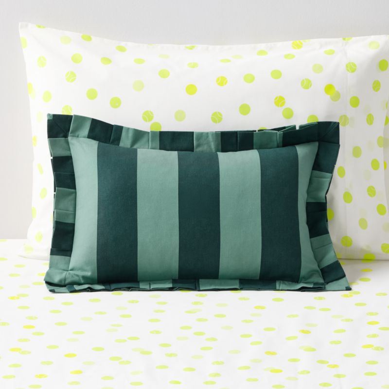 Wimbledon Rainforest Green Stripe Pleated Edge Lumbar Pillow by Venus Williams - image 4 of 6