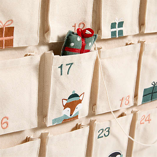 Wonderland Bear and Bunny Hanging Kids Christmas Advent Calendar