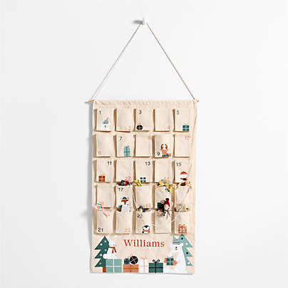 Wonderland Bear and Bunny Hanging Kids Christmas Advent Calendar