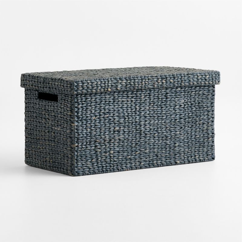 Wonderful Wicker Blue Woven Kids Toy Box with Lid - image 3 of 6