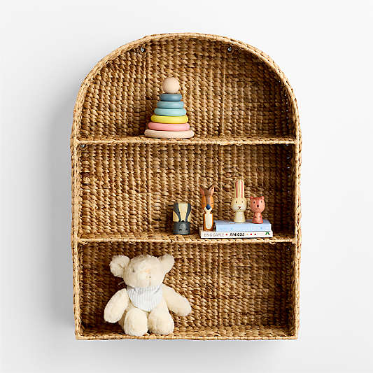 Wonderful Wicker Natural Kids Arched Wall Shelf