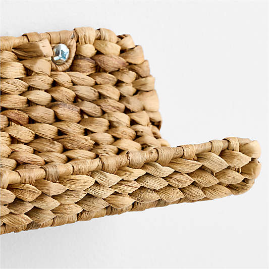 Wonderful Wicker Natural Kids Book Ledge Shelf