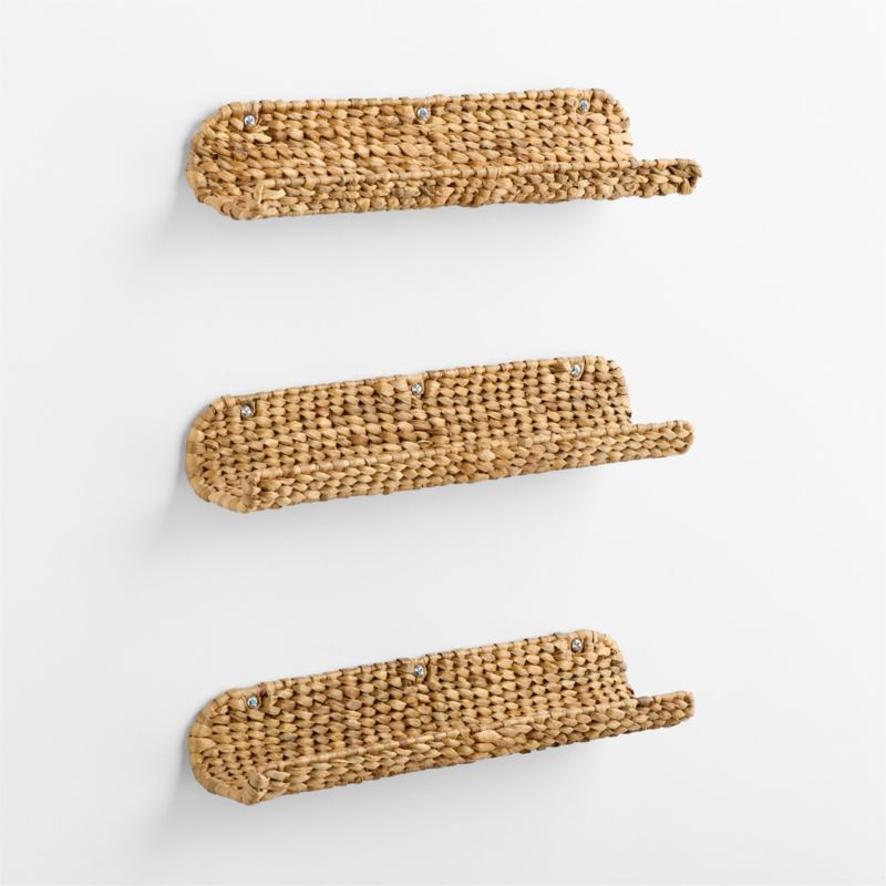 Wonderful Wicker Natural Kids Book Ledge Shelf Set of 3 - image 1 of 3