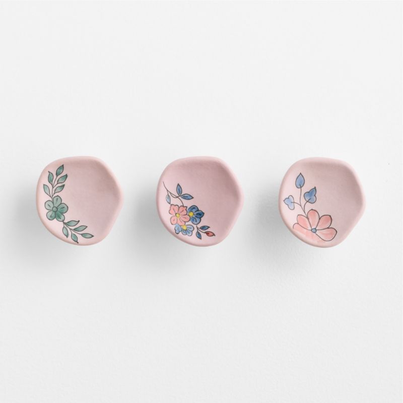 Wonderland Floral Kids Ceramic Wall Hooks Set of 3 - image 1 of 2