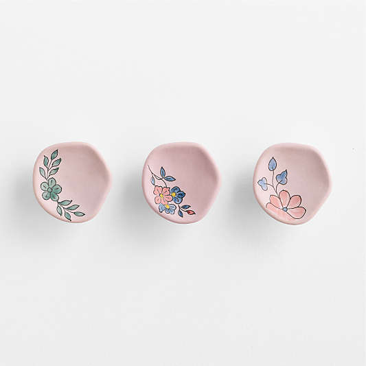 Wonderland Floral Kids Ceramic Wall Hooks Set of 3