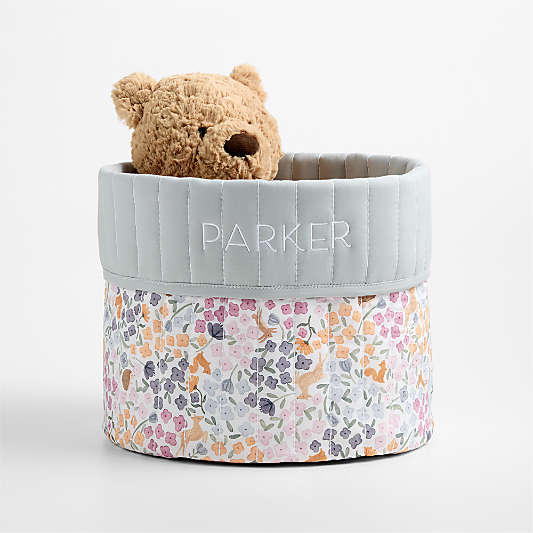 Wonderland Quilted Kids Shelf Storage Bin
