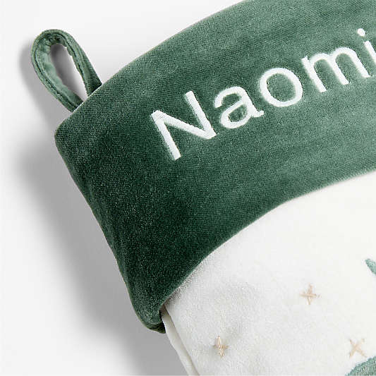 Wonderland Velvet Toy Train and Tree Kids Christmas Stocking