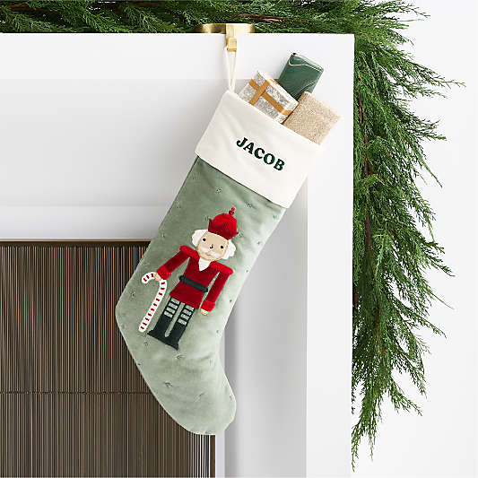 Wonderland Velvet Nutcracker Kids Christmas Stocking