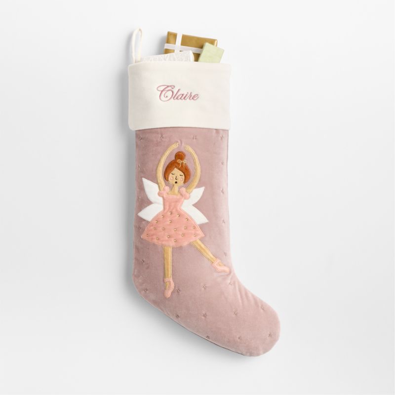 Wonderland Velvet Sugar Plum Fairy Kids Christmas Stocking - image 2 of 6