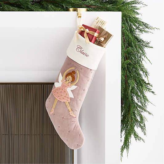 Wonderland Velvet Sugar Plum Fairy Kids Christmas Stocking