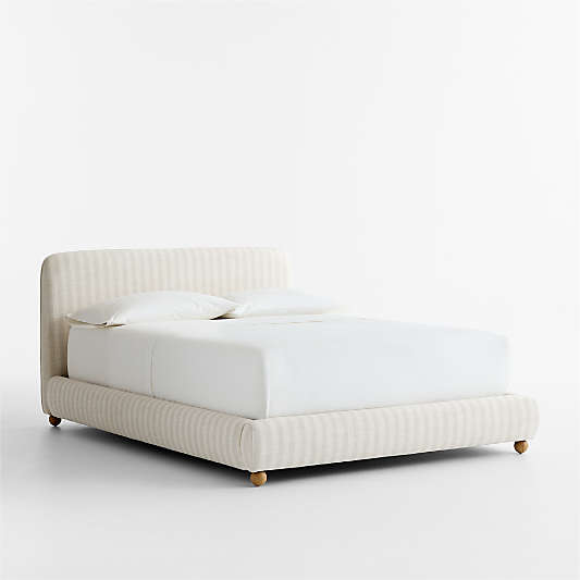 Winner Classic Wide Stripe Upholstered Full Kids Bed by Venus Williams