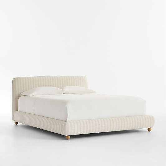 Winner Classic Wide Stripe Upholstered Queen Kids Bed by Venus Williams