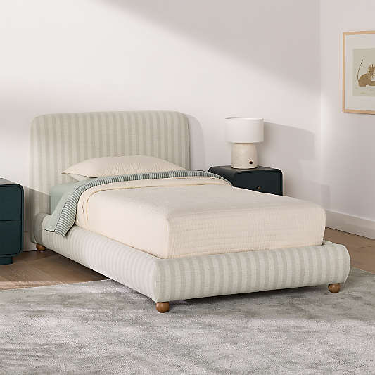 Winner Classic Wide Stripe Upholstered Kids Bed by Venus Williams