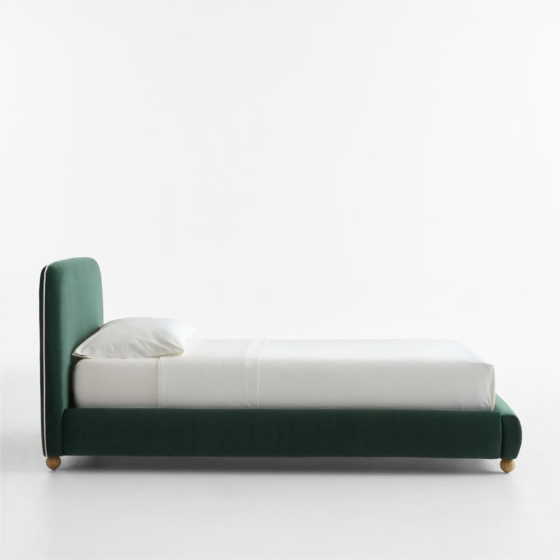 Winner Kent Pine Velvet Upholstered Twin Kids Bed by Venus Williams - image 2 of 5