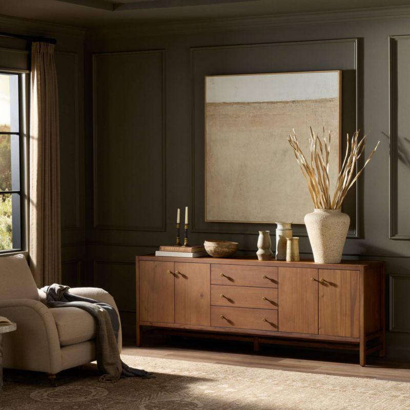 Winston 78" Saddle Tan Wood Media Console - image 1 of 11
