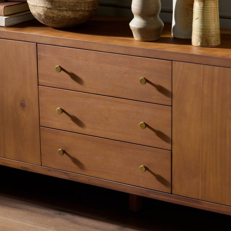 Winston 78" Saddle Tan Wood Media Console - image 2 of 11
