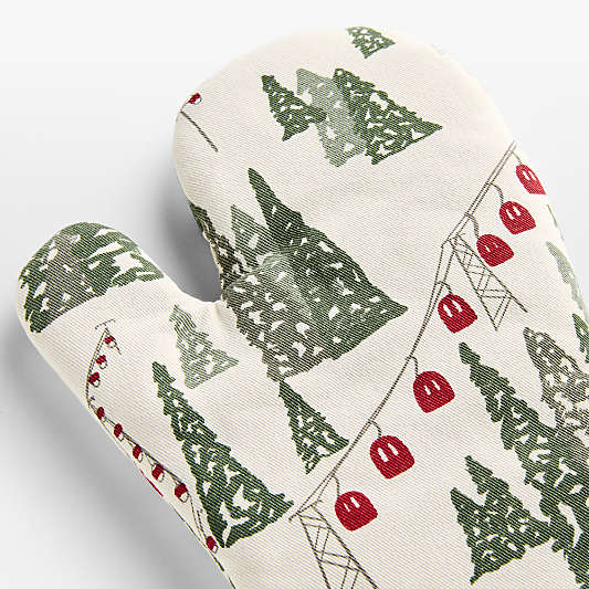 Winter Gondola Organic Cotton Oven Mitt and Pot Holder Set