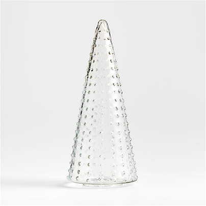 Winter Wonderland Clear Hobnail Glass Holiday Tree Large 16"