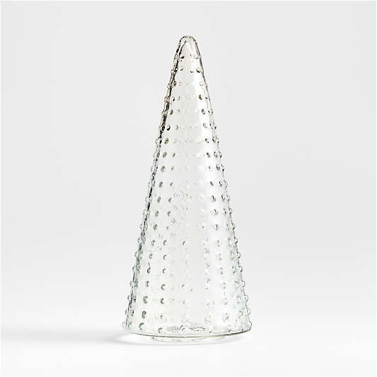 Winter Wonderland Clear Hobnail Glass Holiday Tree Large 16"