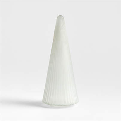 Winter Wonderland Frosted Ribbed Glass Holiday Tree, Medium 12"