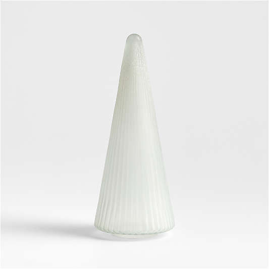 Winter Wonderland Frosted Ribbed Glass Holiday Tree Medium 12"