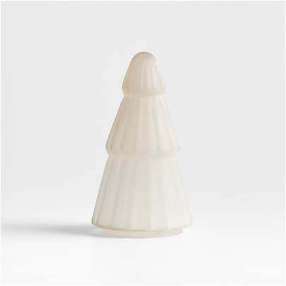 Winter Wonderland Frosted Fluted Glass Holiday Tree, Small 9"