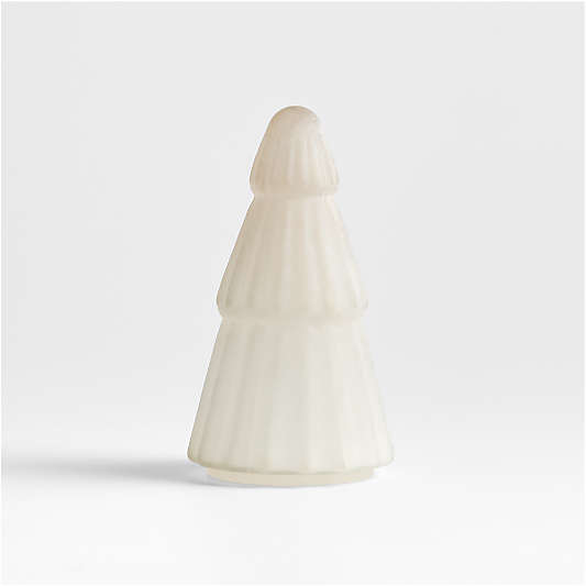 Winter Wonderland Frosted Fluted Glass Holiday Tree Small 9"