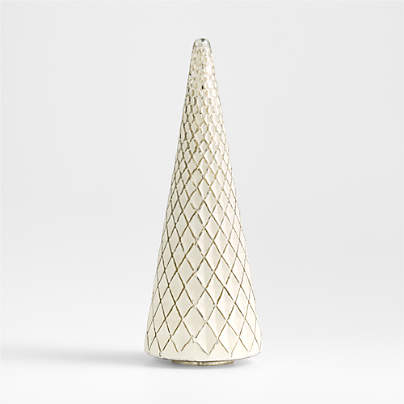 Winter Wonderland Silver Diamond Glass Holiday Tree Extra Large 18"