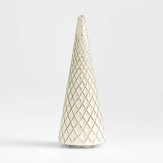 Winter Wonderland Silver Diamond Glass Holiday Tree Extra Large 18"