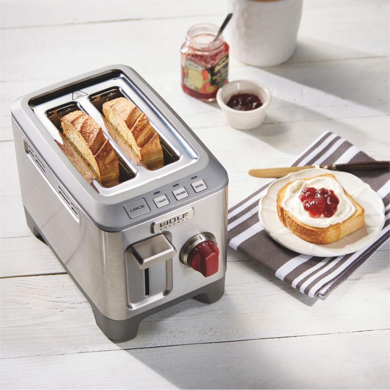 Wolf Gourmet 2-Slice Toaster with 1-Slice Toasting and Red Knob - image 2 of 8