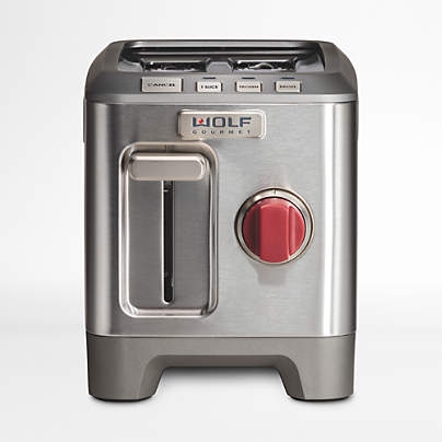 Wolf Gourmet 2-Slice Toaster with 1-Slice Toasting and Red Knob