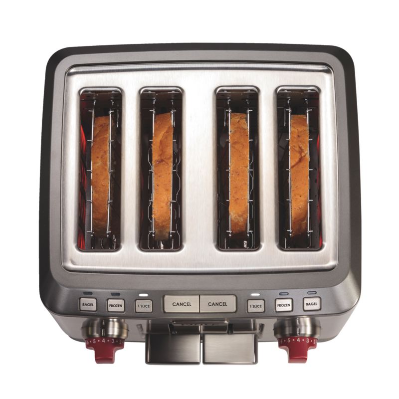 Wolf Gourmet 4-Slice Toaster with 1-Slice Toasting and Red Knobs - image 7 of 10