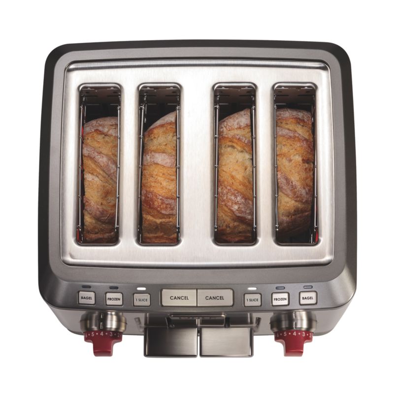 Wolf Gourmet 4-Slice Toaster with 1-Slice Toasting and Red Knobs - image 6 of 10