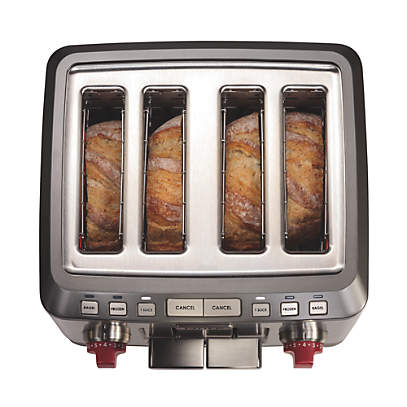 Elite Cuisine 4-Slice Long Slot Toaster, 6 Toast Settings, Slide Out Crumb  Tray, Extra Wide 1.5 Slots for Bagels