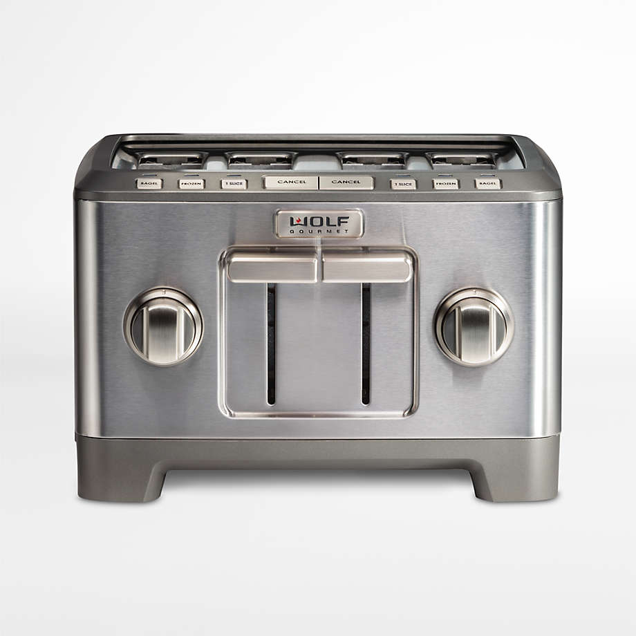 Wolf Gourmet 4Slice Toaster with 1Slice Toasting and Stainless Steel Knobs Crate & Barrel