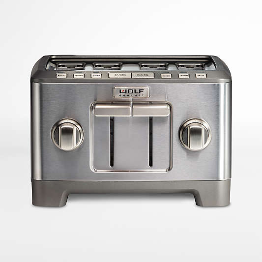 Wolf Gourmet 4-Slice Toaster with 1-Slice Toasting and Stainless Steel Knobs