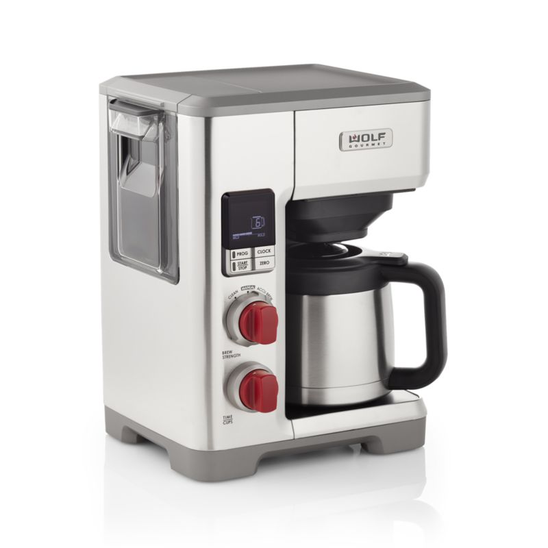 Wolf Gourmet Automatic Drip Coffee Maker with Red Knobs