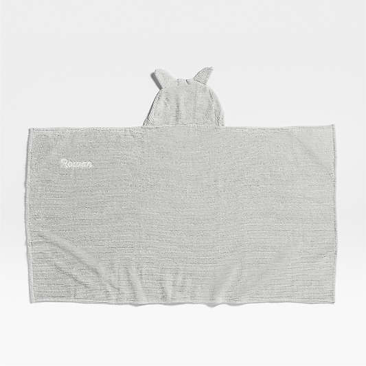 Wolf Light Grey Organic Cotton Hooded Kids Towel