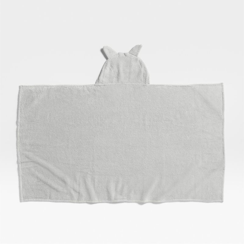 Wolf Light Grey Organic Cotton Hooded Kids Towel - image 3 of 6