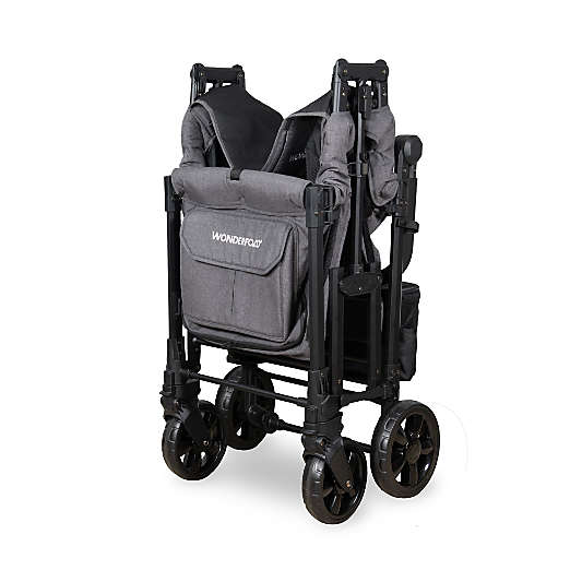 Wonderfold W2 Elite Pro Charcoal Gray Double Kids Stroller Wagon
